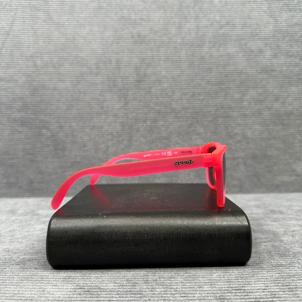 Goodr Flamingos on a Booze Cruise Sunglasses Matte Pink Blue Mirrored Polarized